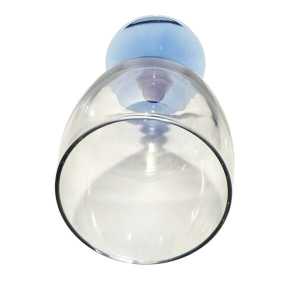 Vtg ‘00 Libbey Metropolis Mediterranean Set of 3 Cobalt Blue Ball Stem Goblets - Picture 8 of 11